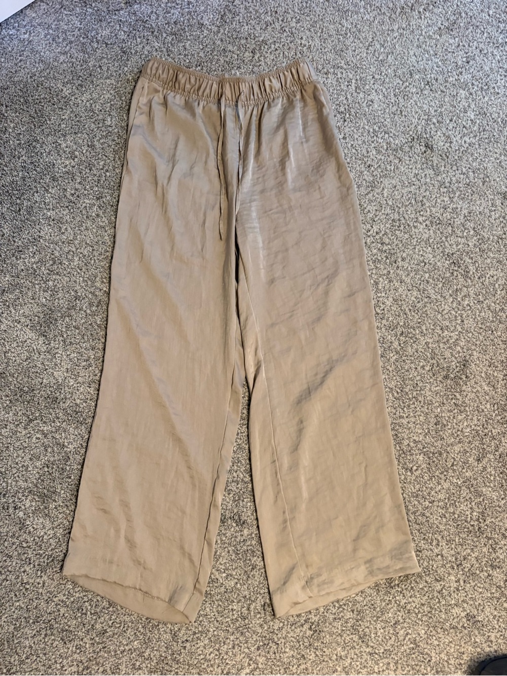 H&M Wide-Leg Pants in Light Tan